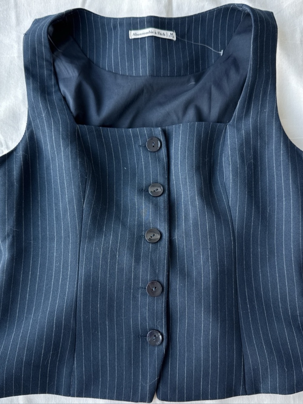 Abercrombie & Fitch Navy Pinstripe Vest